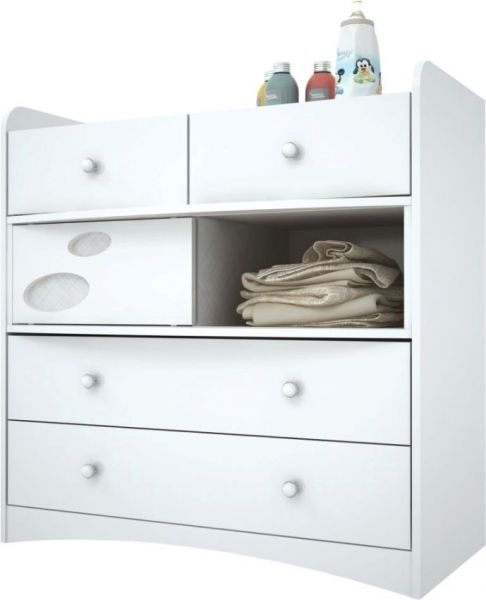 Cômoda Favo Mel Jogo Quarto Infantil 4 Gav Bebê Armário